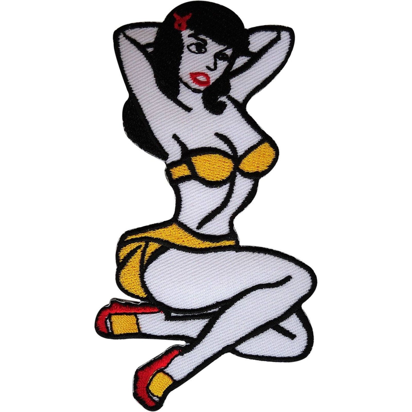 Sexy Women Lady Embroidered Patch Badge Iron On Sew On Clothes Biker Jackets Bag