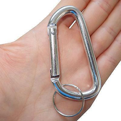 Silver Carabiner Karabiner Key Ring Chain Fob Keyring Bag Belt Keychain Hiking Silver Carabiner Karabiner Key Ring Chain Fob Keyring Bag Belt Keychain Hiking