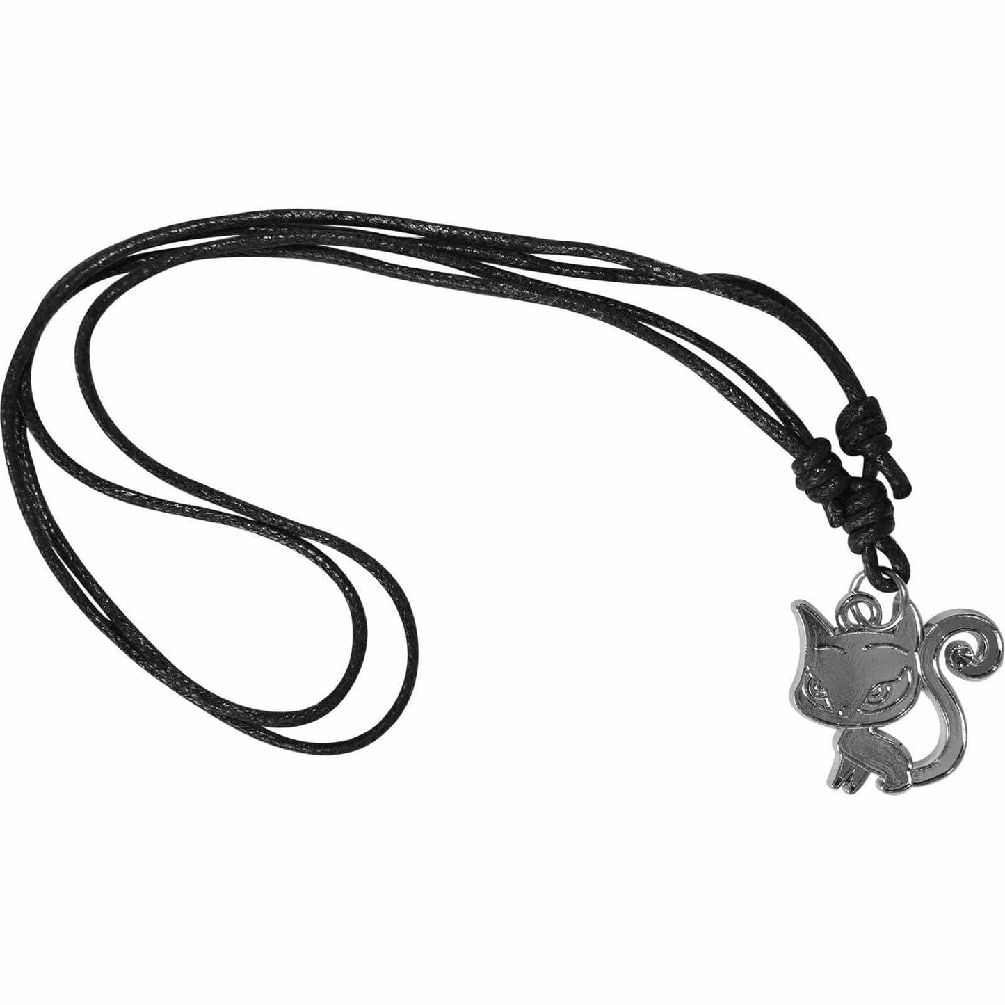 Silver Metal Cat Necklace Pendant Chain Womens Girls Childrens Kids Jewellery