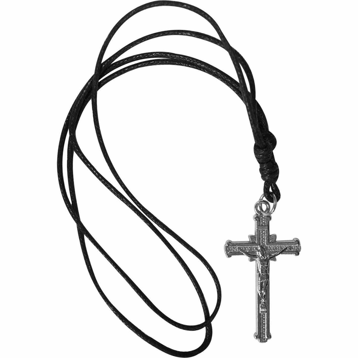 Silver Metal Jesus Cross Pendant Chain Necklace Mens Womens Boys Girls Jewellery