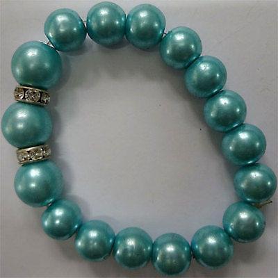 Turquoise Faux Pearl Bracelet Wristband Bangle Womens Ladies Kid Girls Jewellery Turquoise Faux Pearl Bracelet Wristband Bangle Womens Ladies Kid Girls Jewellery
