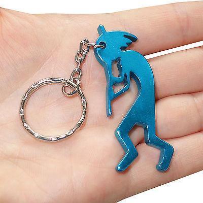 Turquoise Flute Player Key Ring Chain Fob Beer Bottle Opener Keyring Keychain