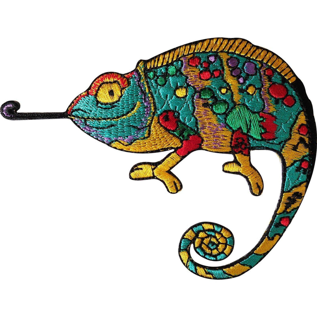 Chameleon Patch Iron / Sew On Clothes Jacket Bag Biker Embroidered Lizard Badge