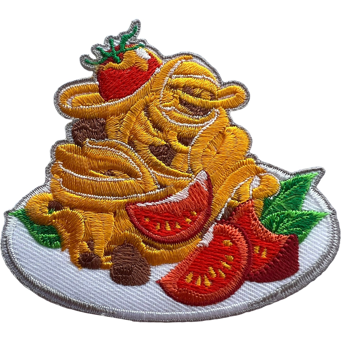 Spaghetti Meatballs Patch Italy Food Embroidered Badge Iron Sew On Clothes Bag