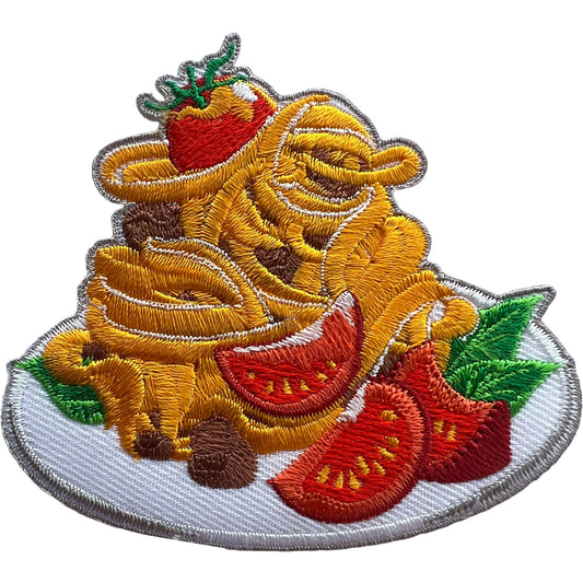 Spaghetti Meatballs Patch Italy Food Embroidered Badge Iron Sew On Clothes Bag