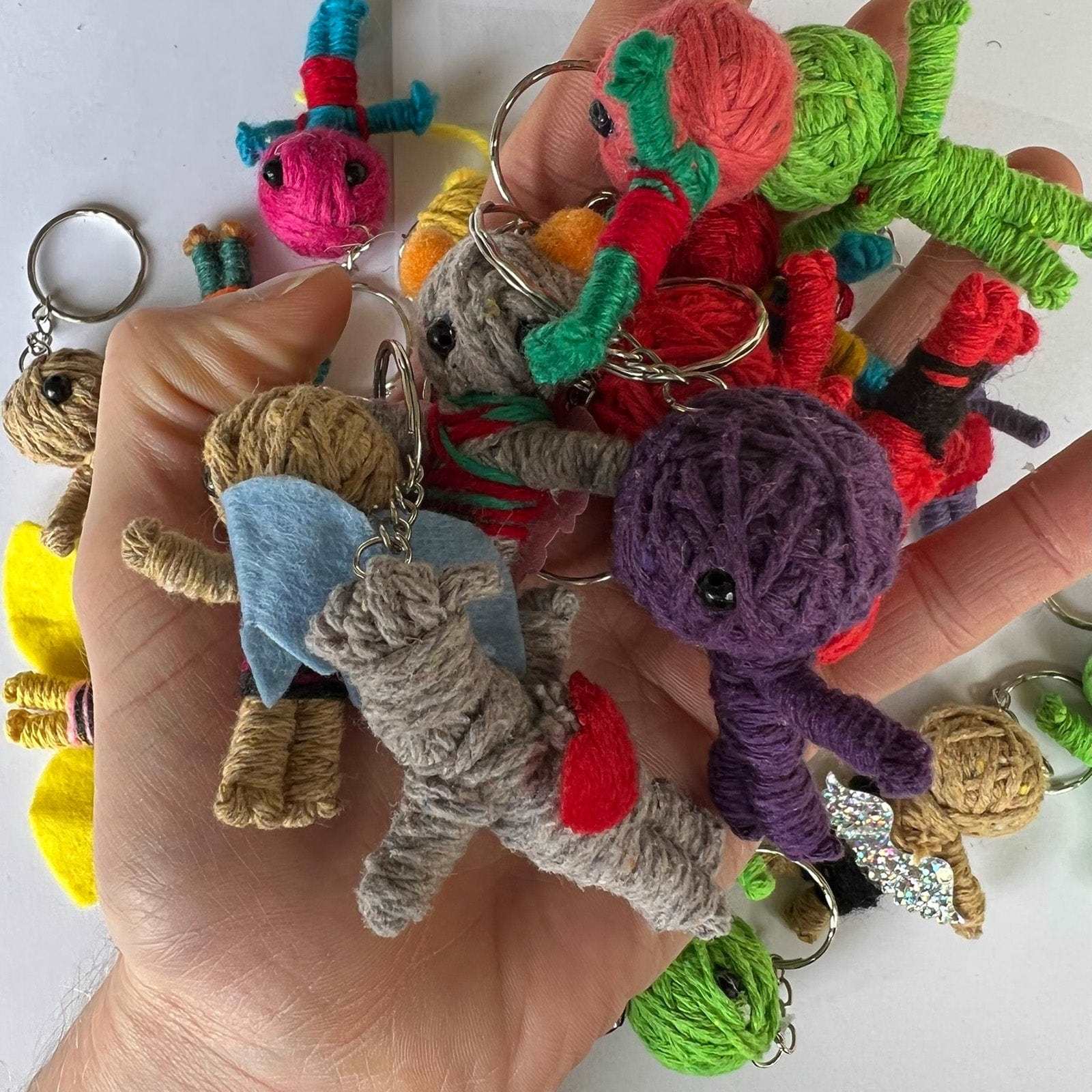 12 X Voodoo Doll Keyrings Keychains Keyring Keychain Birthday Party Bag Fillers