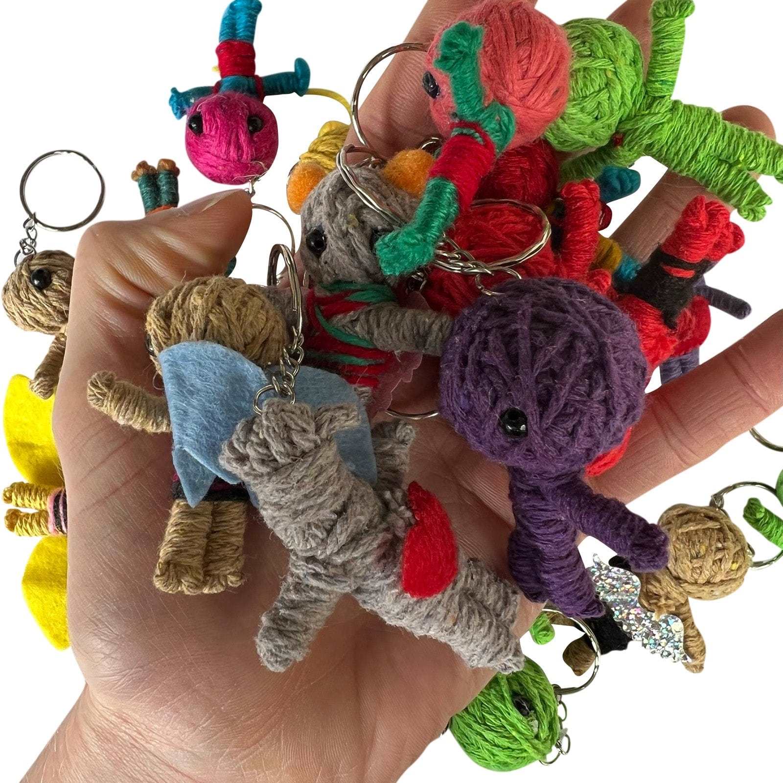 12 X Voodoo Doll Keyrings Keychains Keyring Keychain Birthday Party Bag Fillers