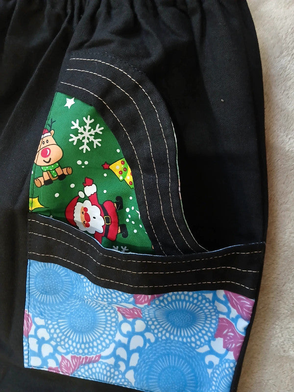 Handmade Black Multicolour Harem Pants Unique Random Patchwork Hippie Trousers