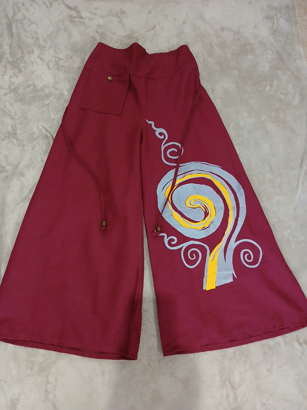 Red Baggy Bohemian Palazzo Harem Pants Ladies Womens Wide Leg Hippie Trousers