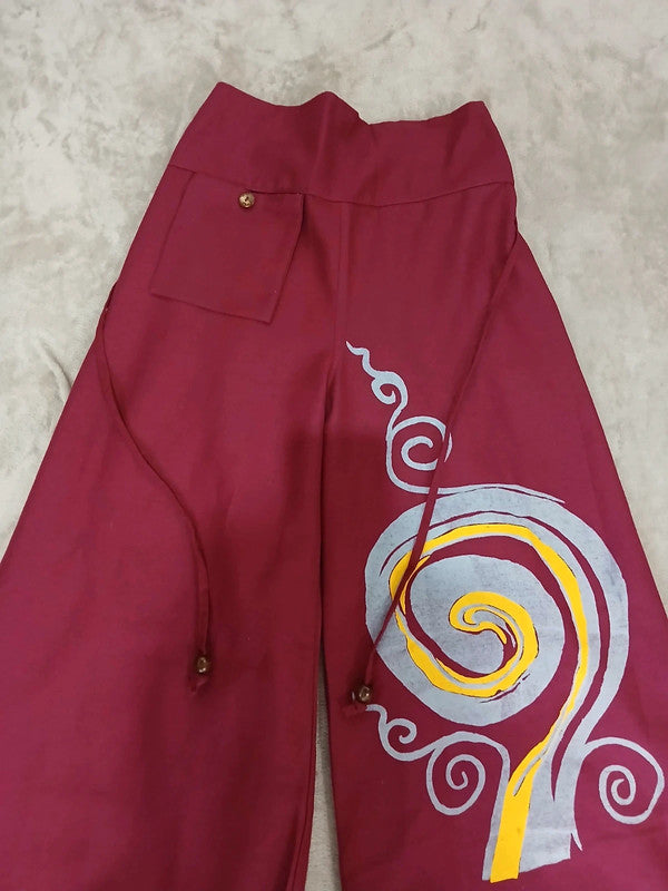 Red Baggy Bohemian Palazzo Harem Pants Ladies Womens Wide Leg Hippie Trousers