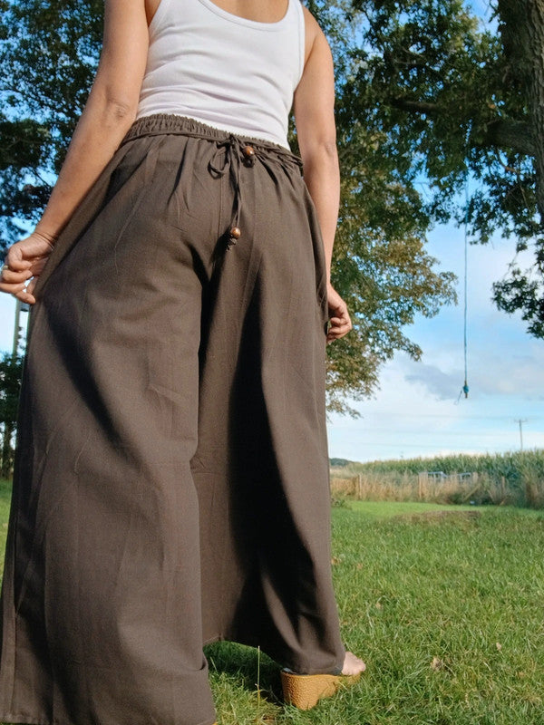 Brown Baggy Bohemian Palazzo Harem Pants Womens Wide Leg Hippie Boho Trousers