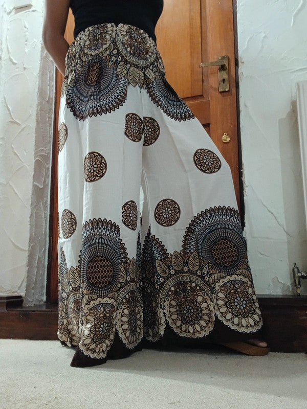 Bohemian Floral Print Boho Hippy Genie Harem Pants Palazzo Hippie Baggy Trousers