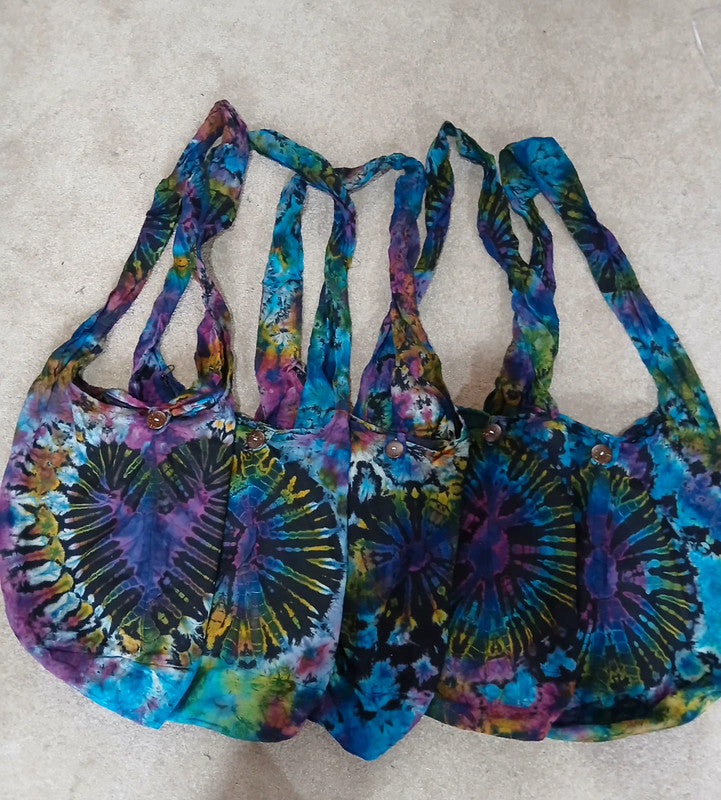 Unique Tie Dye Sling Bag Shoulder Messenger Crossbody Packable Hobo Boho Handbag