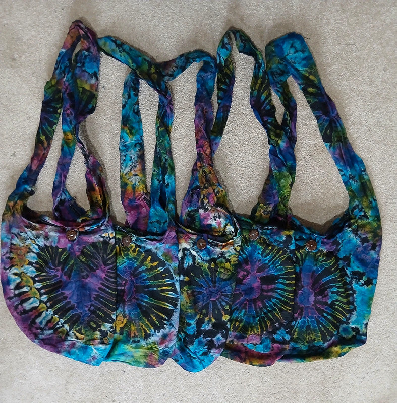 Unique Tie Dye Sling Bag Shoulder Messenger Crossbody Packable Hobo Boho Handbag