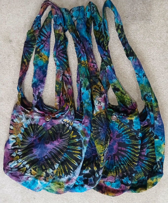 Unique Tie Dye Sling Bag Shoulder Messenger Crossbody Packable Hobo Boho Handbag