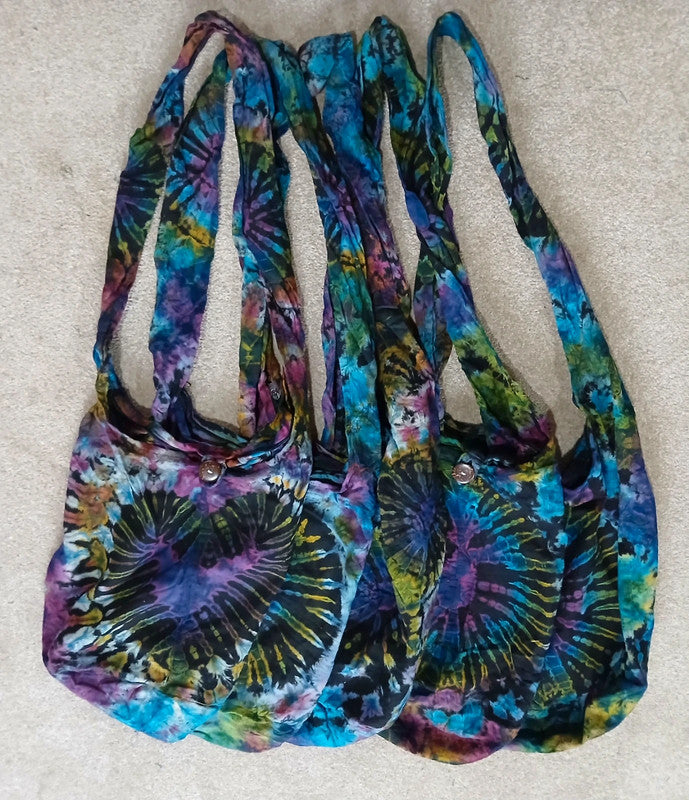 Unique Tie Dye Sling Bag Shoulder Messenger Crossbody Packable Hobo Boho Handbag