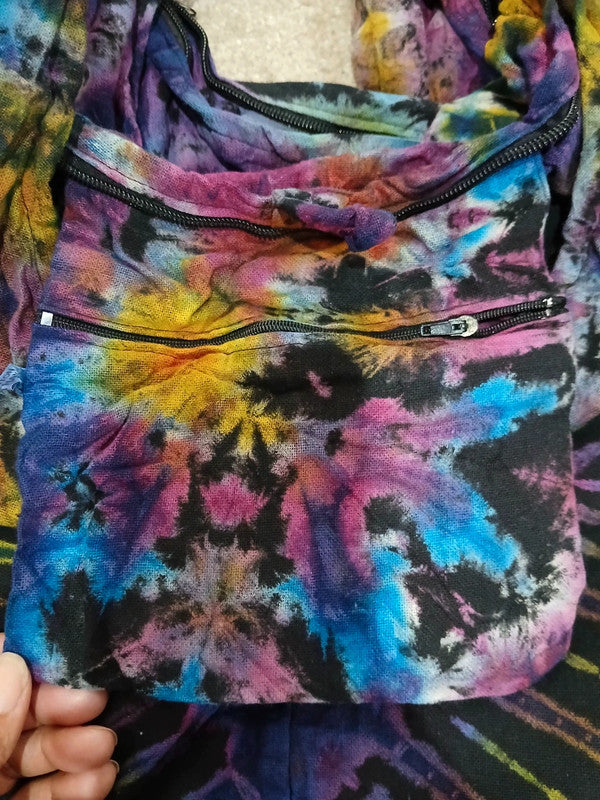 Unique Tie Dye Sling Bag Shoulder Messenger Crossbody Packable Hobo Boho Handbag