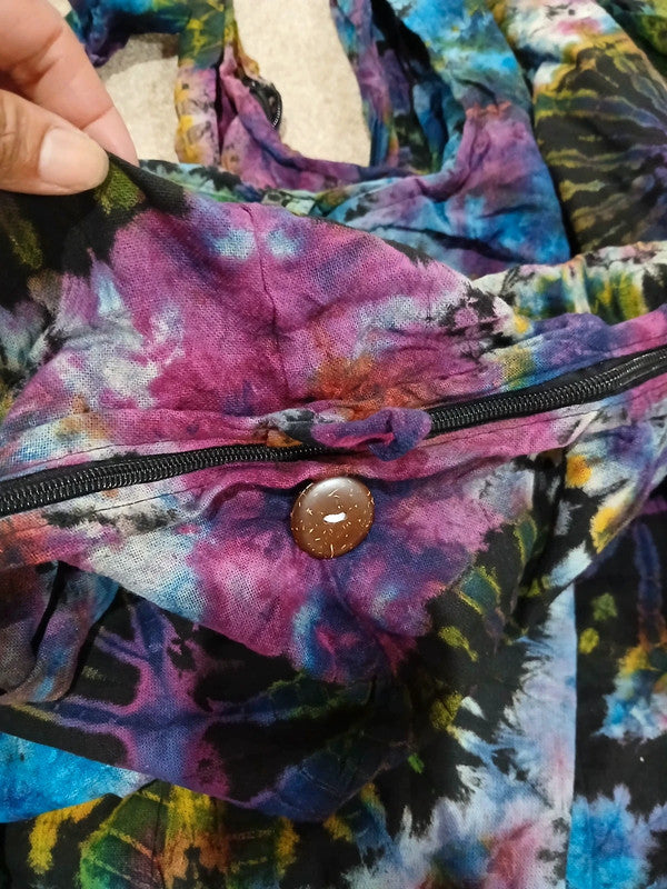 Unique Tie Dye Sling Bag Shoulder Messenger Crossbody Packable Hobo Boho Handbag