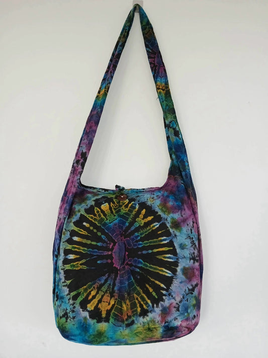 Unique Tie Dye Sling Bag Shoulder Messenger Crossbody Packable Hobo Boho Handbag
