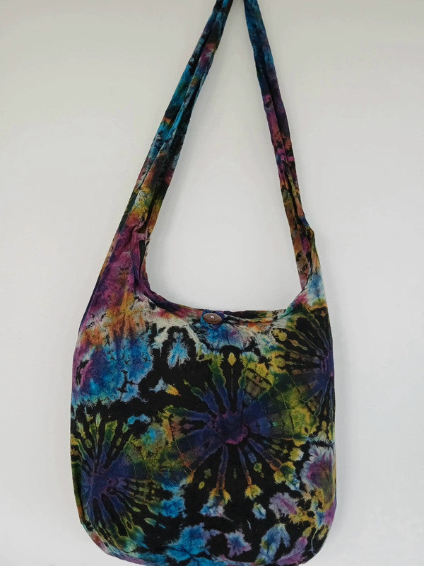 Unique Tie Dye Sling Bag Shoulder Messenger Crossbody Packable Hobo Boho Handbag