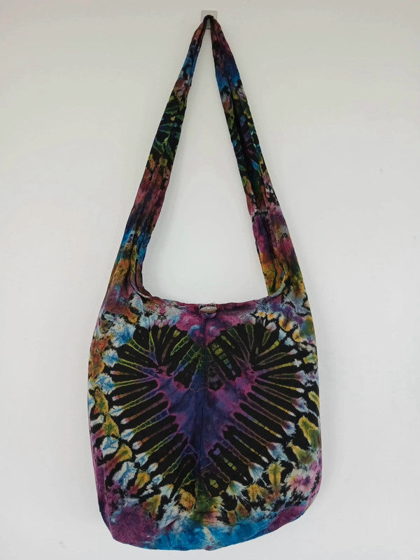 Unique Tie Dye Sling Bag Shoulder Messenger Crossbody Packable Hobo Boho Handbag