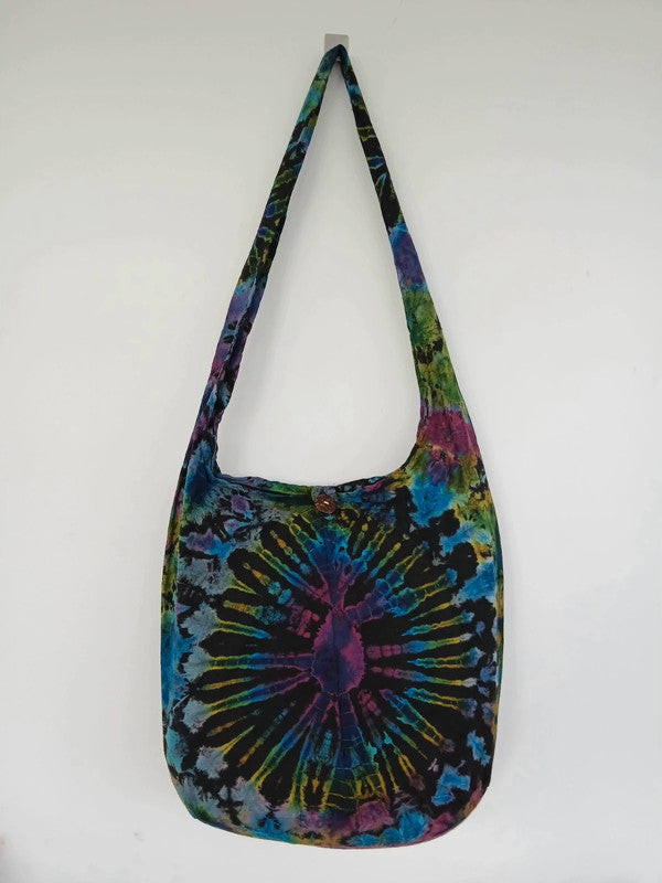 Unique Tie Dye Sling Bag Shoulder Messenger Crossbody Packable Hobo Boho Handbag