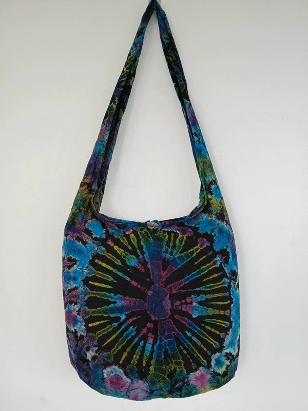 Unique Tie Dye Sling Bag Shoulder Messenger Crossbody Packable Hobo Boho Handbag