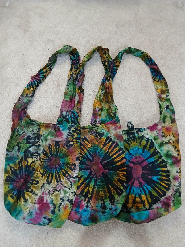 Unique Tie Dye Sling Bag Shoulder Messenger Crossbody Hobo Boho Hippie Handbag