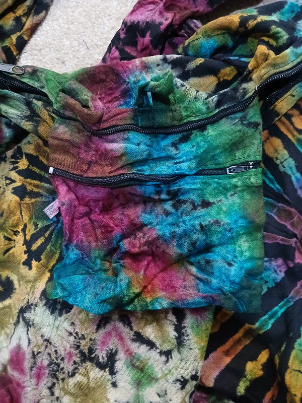 Unique Tie Dye Sling Bag Shoulder Messenger Crossbody Hobo Boho Hippie Handbag