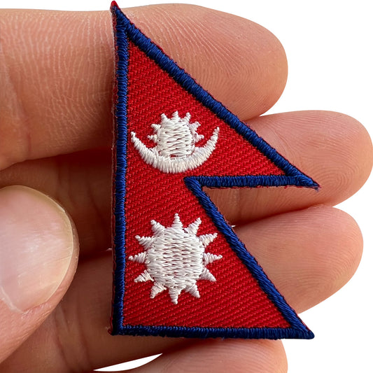 Mini Nepal Flag Patch Iron Sew On Jumper Backpack Small Nepali Embroidered Badge