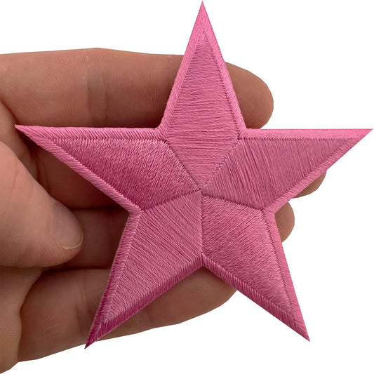 Light Pink Star Patch Iron Sew On T Shirt Hoodie Clothes Bag Embroidered Badge