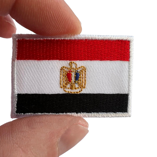 Mini Egypt Flag Patch Iron Sew On Clothes Bag Small Egyptian Embroidered Badge