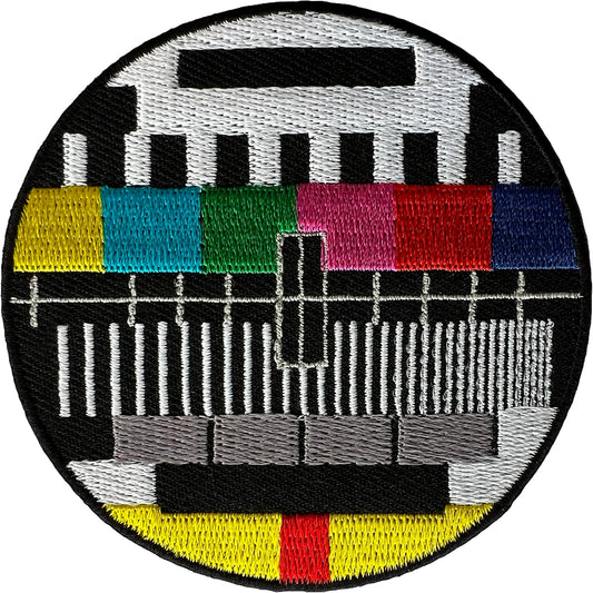 TV Test Card Patch Iron Sew On Clothes Jacket Jeans Rucksack Embroidered Badge