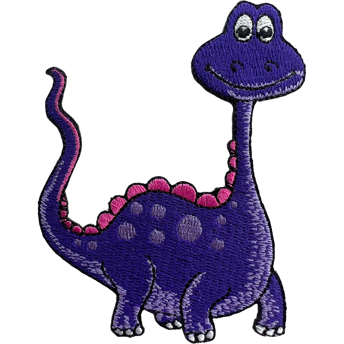 Purple Pink Dinosaur Patch Iron Sew On Clothes Shirt Rucksack Embroidered Badge