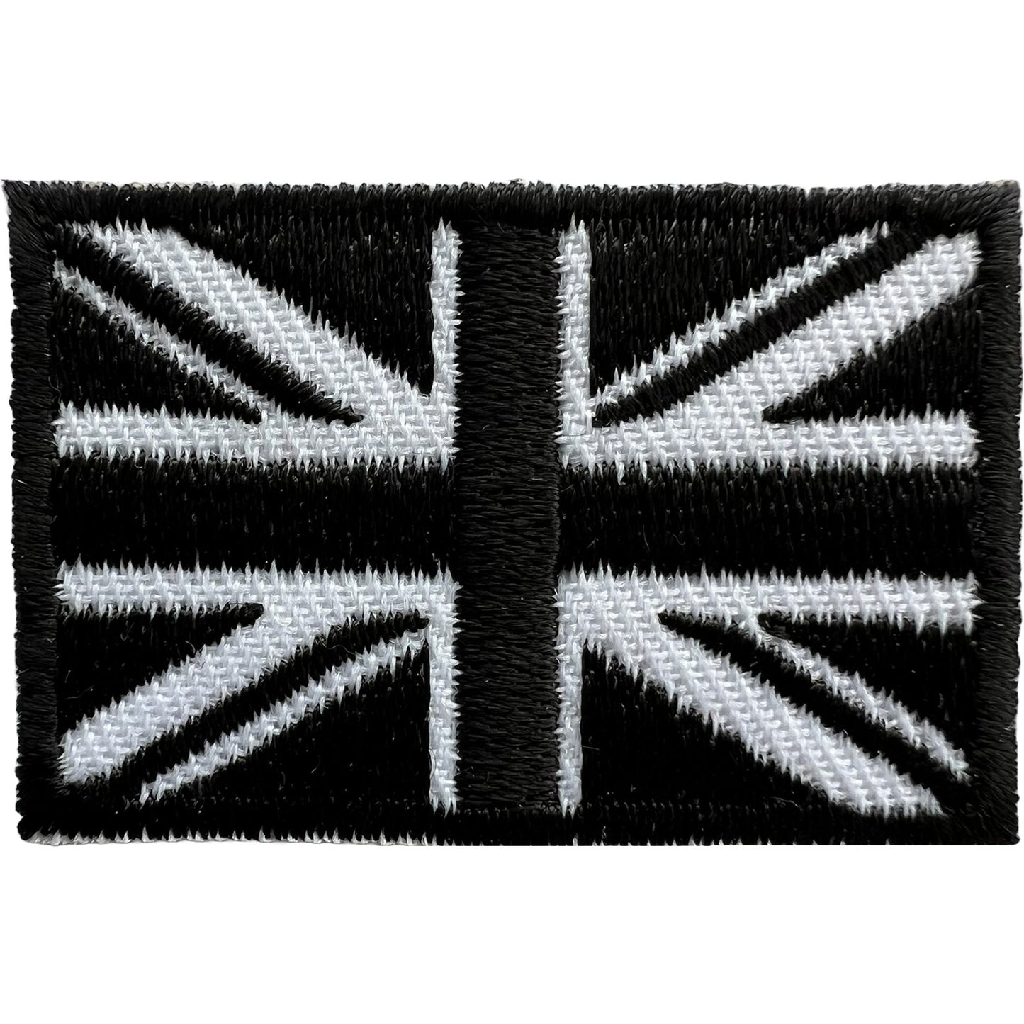 Mini Black UK Flag Patch Iron Sew On Small Union Jack British Embroidered Badge