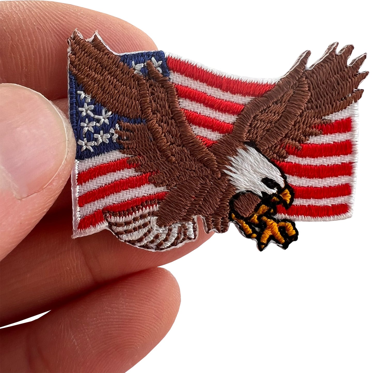 Mini USA Eagle Flag Patch Iron Sew On Cloth Small United States of America Badge