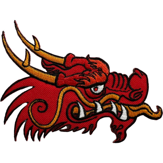 Red Chinese Dragon Patch Embroidery Badge Iron Sew On Trousers Coat T Shirt Bags