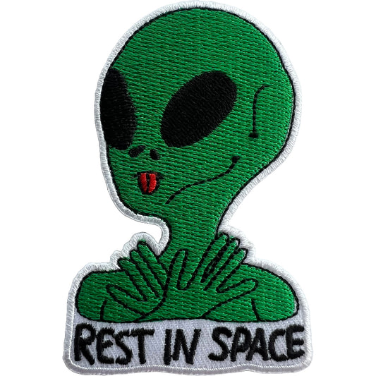 Alien Space UFO Patch Iron Sew On Embroidered Badge To Repair Customize Clothes