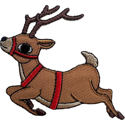 Reindeer Patch Sew Or Iron On Clothes Embroidery Badge Deer Christmas Decoration