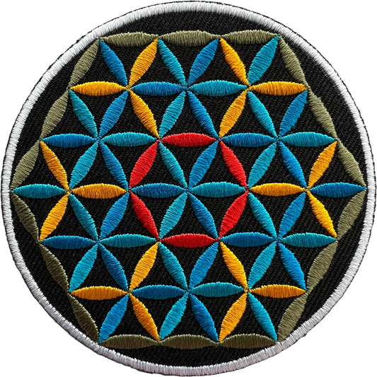 Mandala Flower of Life Patch Iron Sew On Jeans Jacket Clothes Embroidered Badge