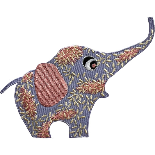 Elephant Patch Lavender Pink Embroidered Badge Iron Sew On T Shirt Dress Jeans