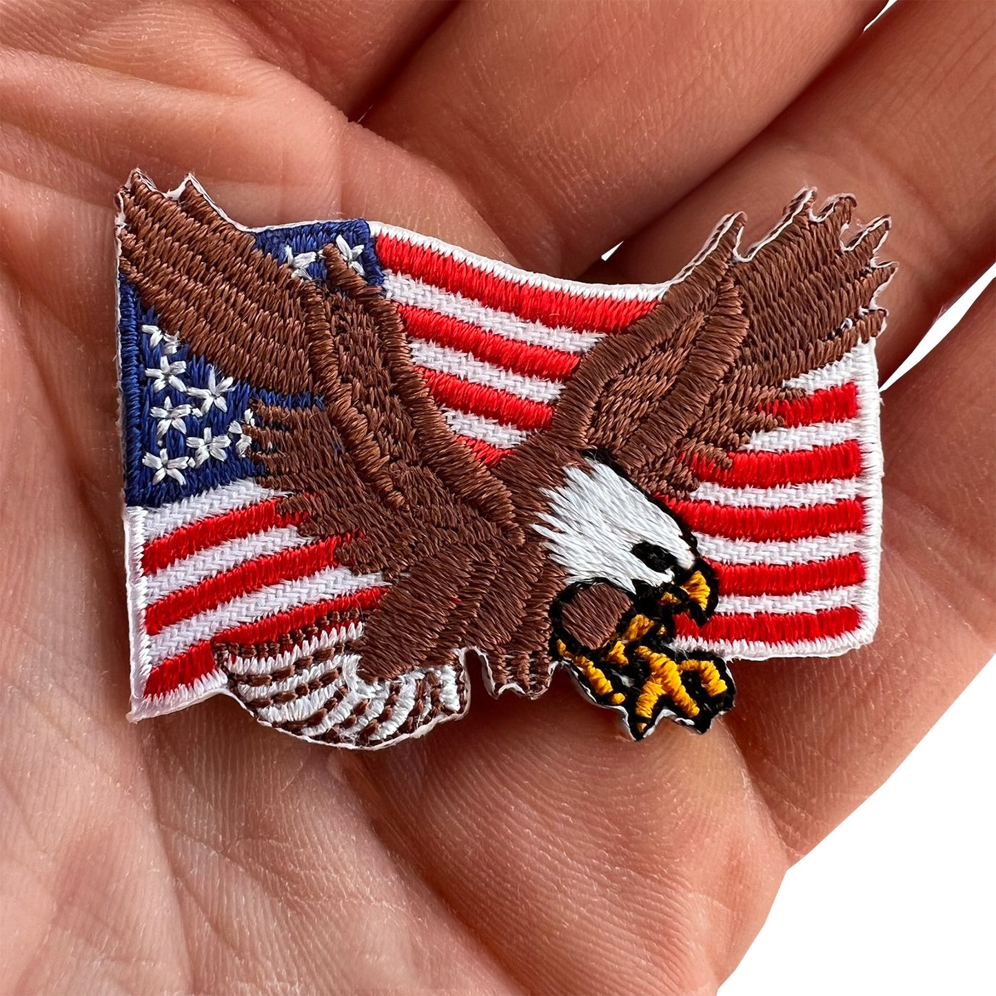 Mini USA Eagle Flag Patch Iron Sew On Cloth Small United States of America Badge