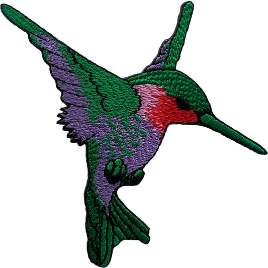 Hummingbird Bird Patch Embroidered Badge Iron Sew On T Shirt Denim Jeans Jacket