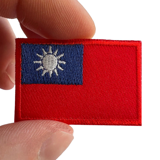 Mini Taiwan Flag Patch Iron Sew On Bag Small Republic of China Embroidered Badge