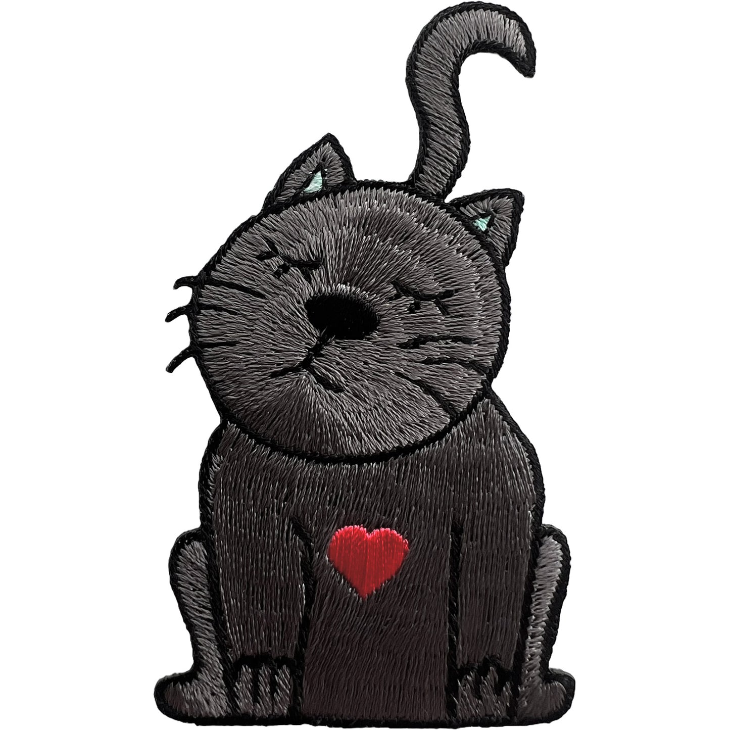 Cat Red Love Heart Patch Iron Sew On Clothes Jeans Jacket Bag Embroidered Badge