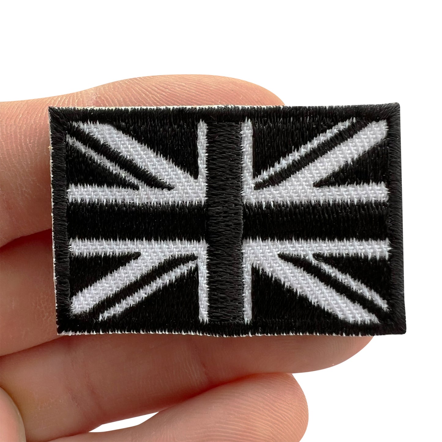 Mini Black UK Flag Patch Iron Sew On Small Union Jack British Embroidered Badge