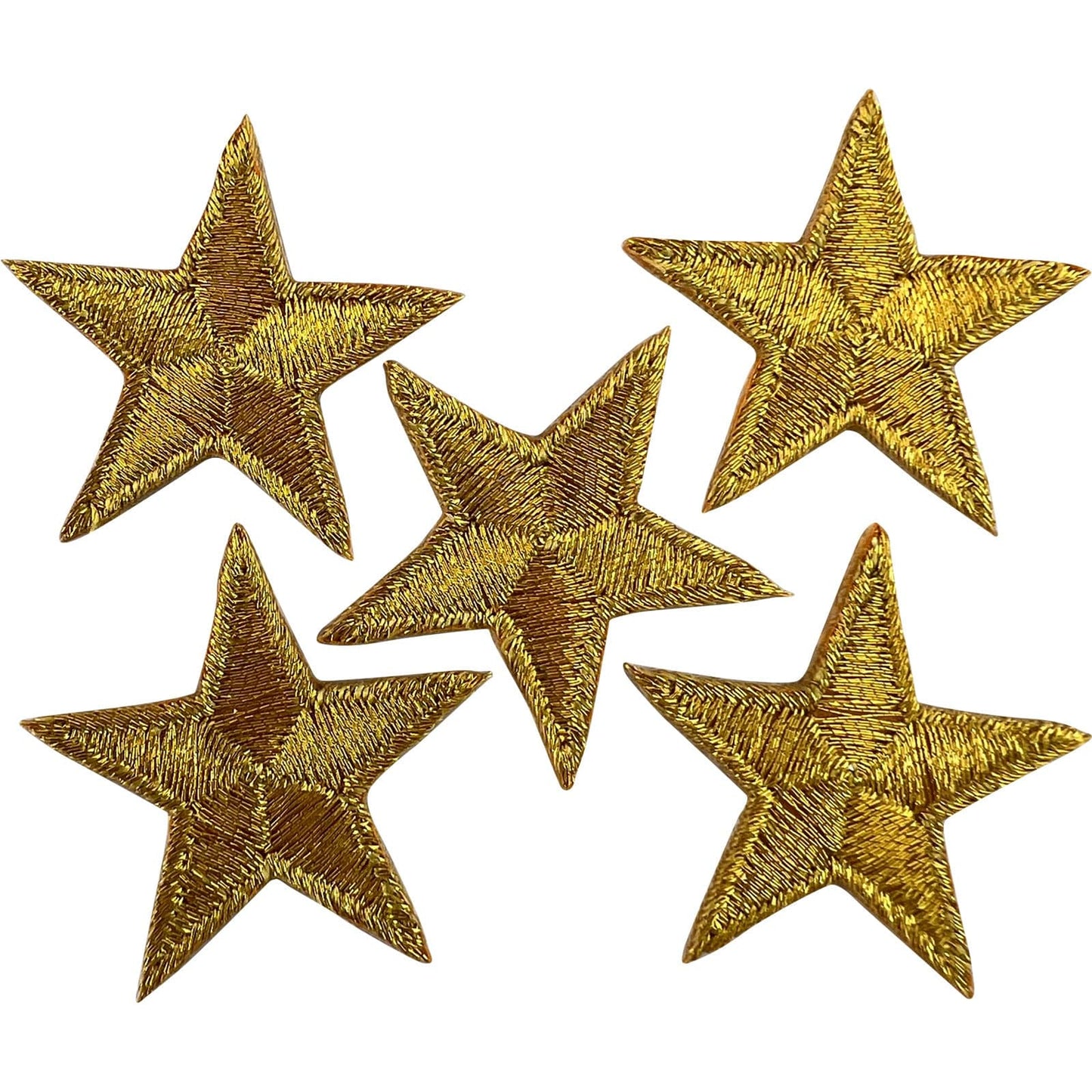 5 X Mini Gold Star Patches Iron Sew On Small Stars Tiny Embroidered Badge Patch