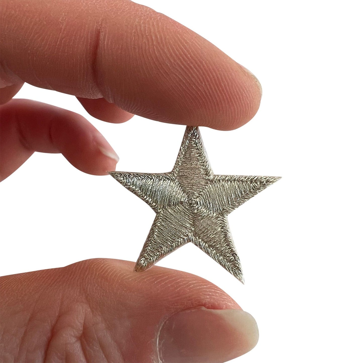 5 X Mini Silver Star Patches Iron Sew On Small Stars Tiny Embroidery Badge Patch
