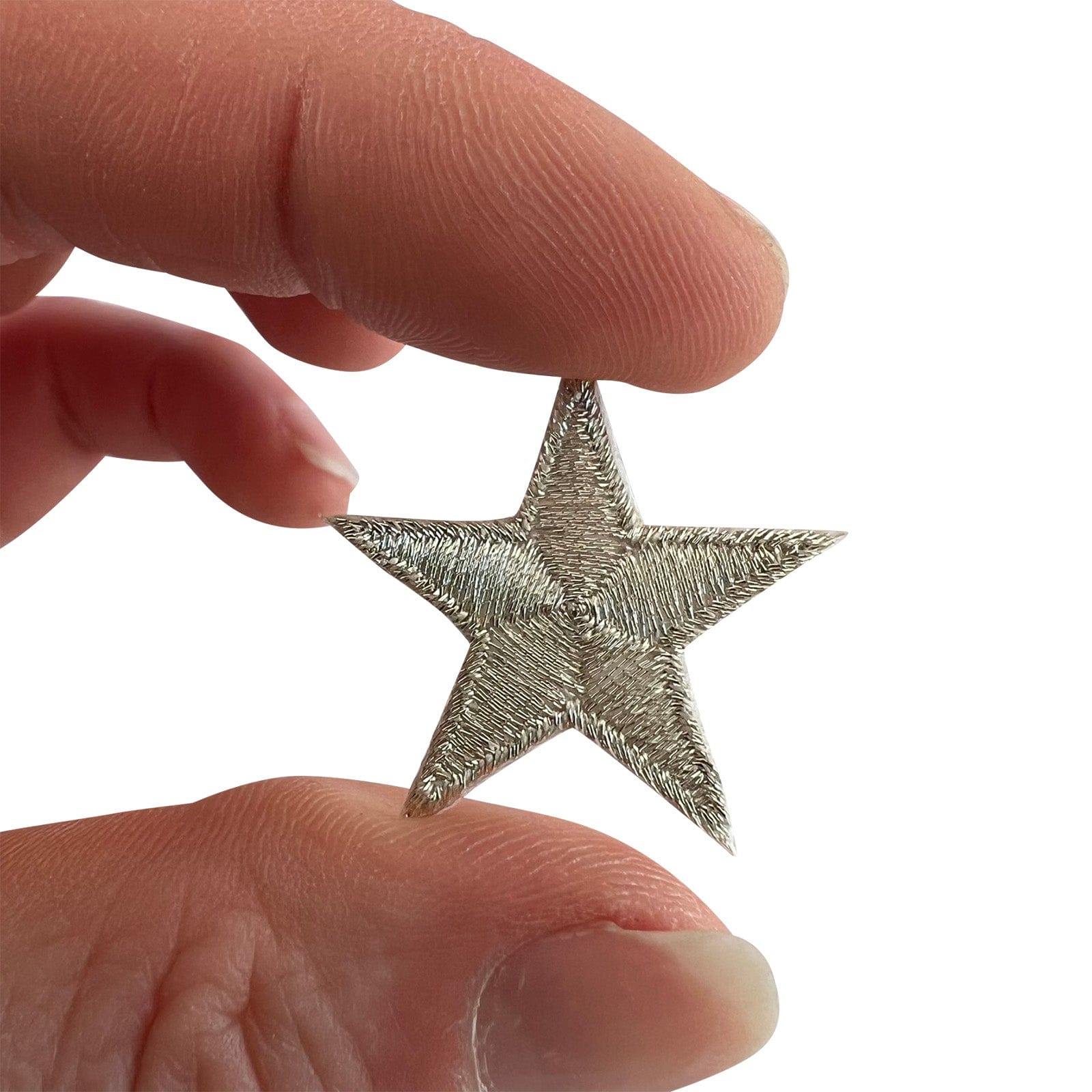 5 X Mini Silver Star Patches Iron Sew On Small Stars Tiny Embroidery Badge Patch
