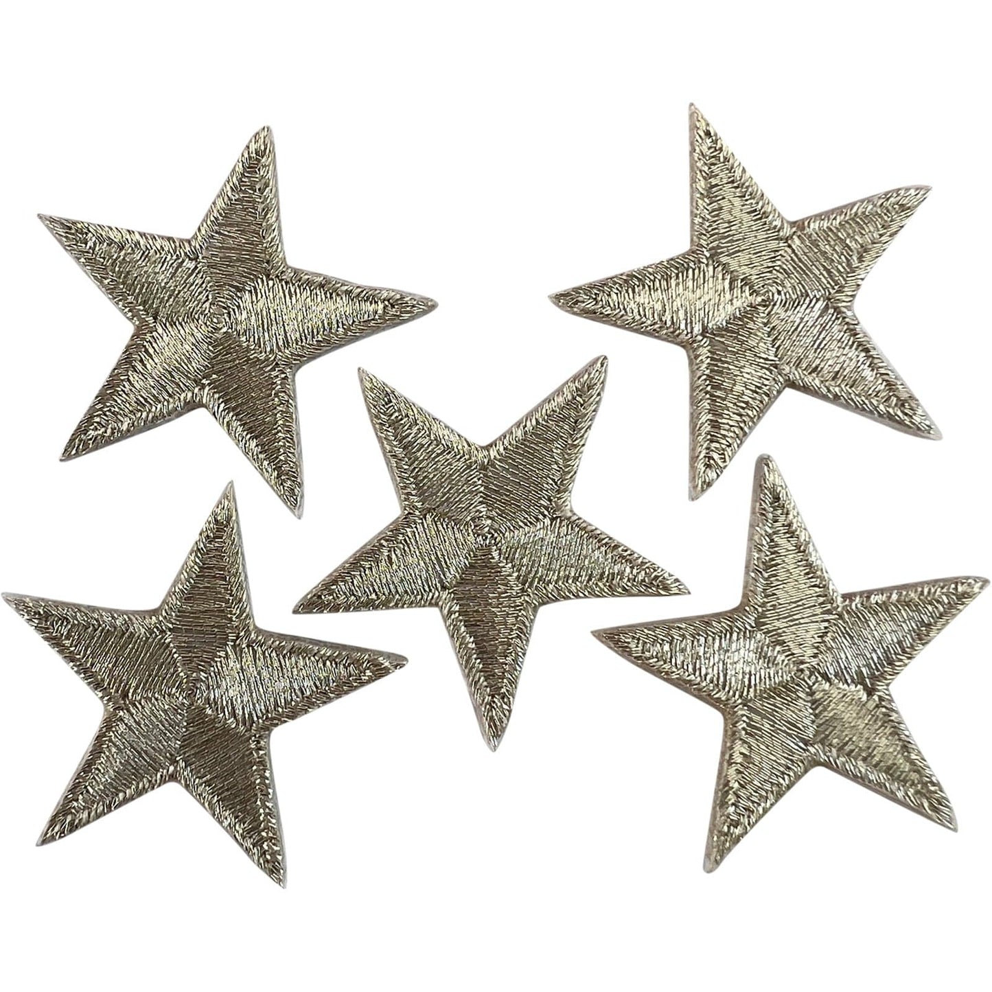 5 X Mini Silver Star Patches Iron Sew On Small Stars Tiny Embroidery Badge Patch
